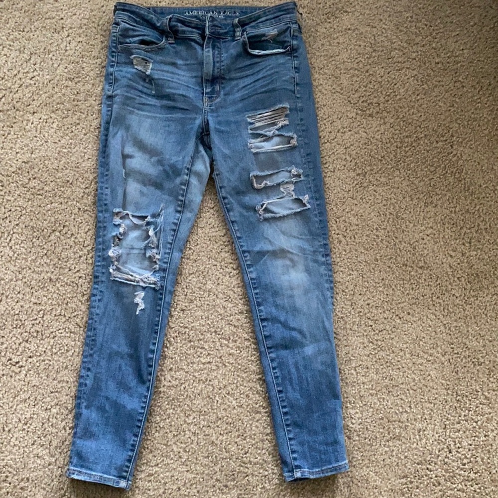 Denim ripped jeans